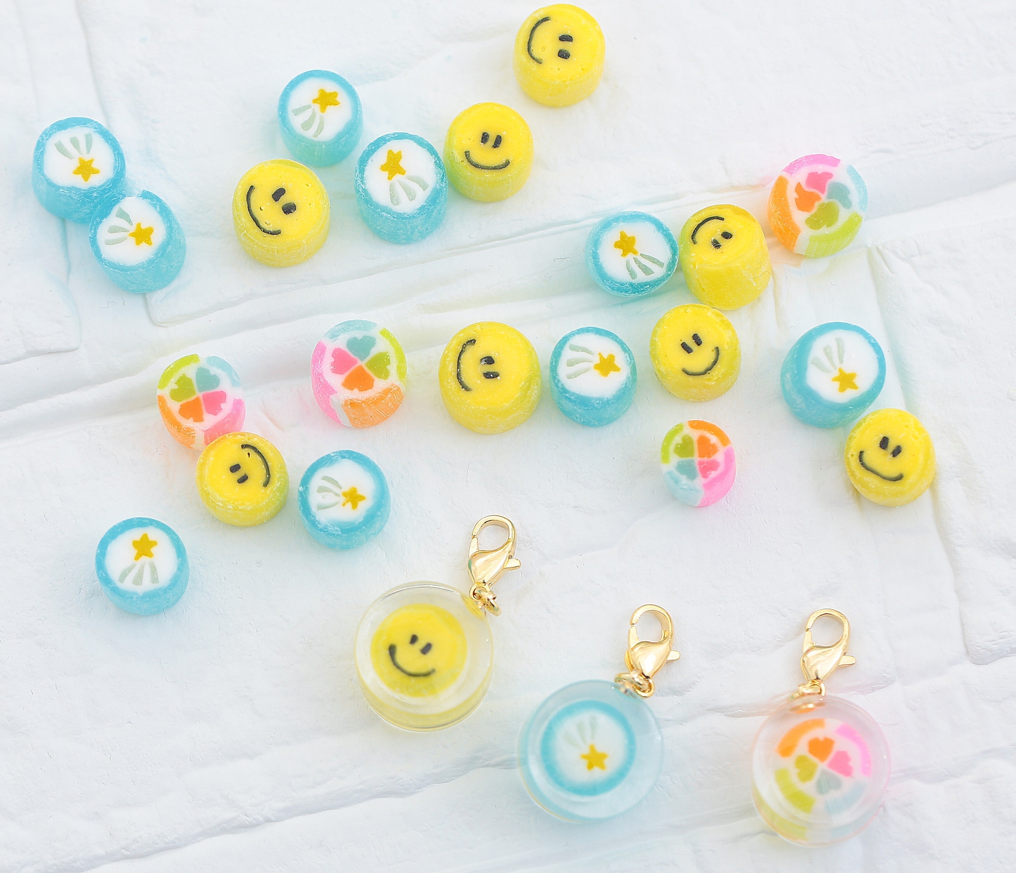 【新商品】4月4日(金)飴のチャーム ハッピースマイル カラフルクローバー シューティングスター カスタムアイテム キラキラブレスレット 発売‼︎