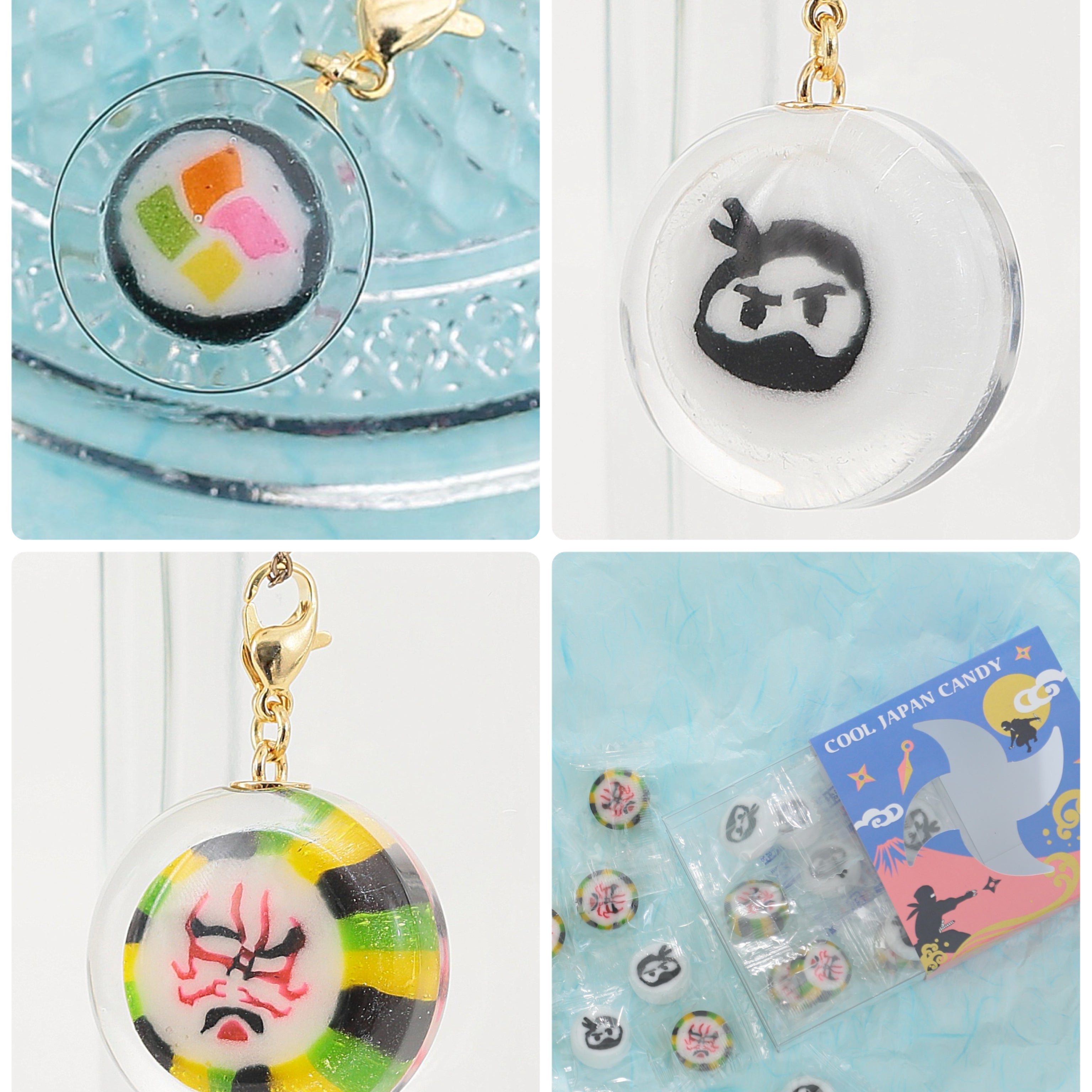 【新商品】7月18日(金)発売!! 飴のチャーム　のりまき　忍者　歌舞伎　　🍬COOL JAPAN CANDY 忍者＆歌舞伎