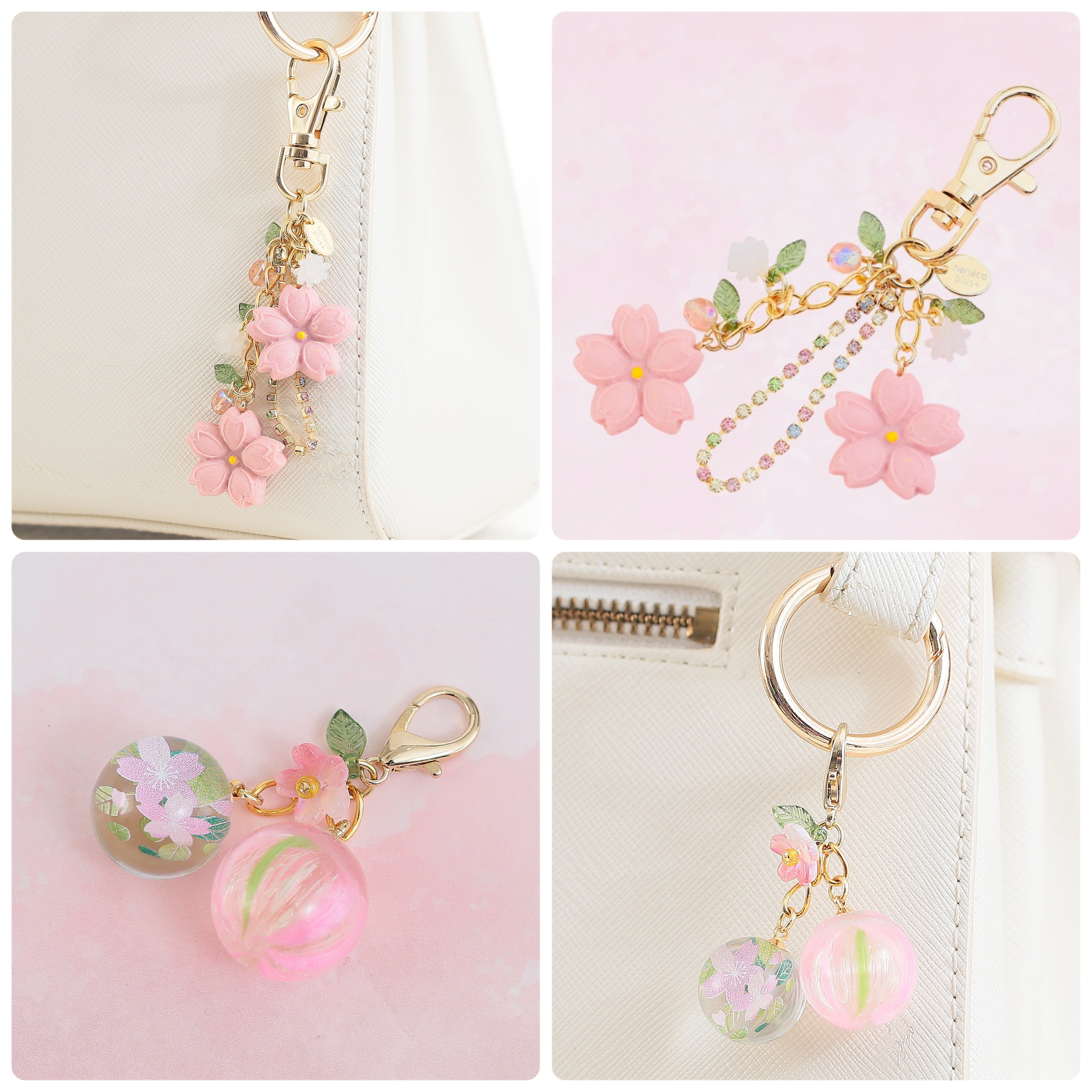 【新商品】3月6日（金）お干菓子バッグチャームしだれ桜　ツインチャームさくら　発売