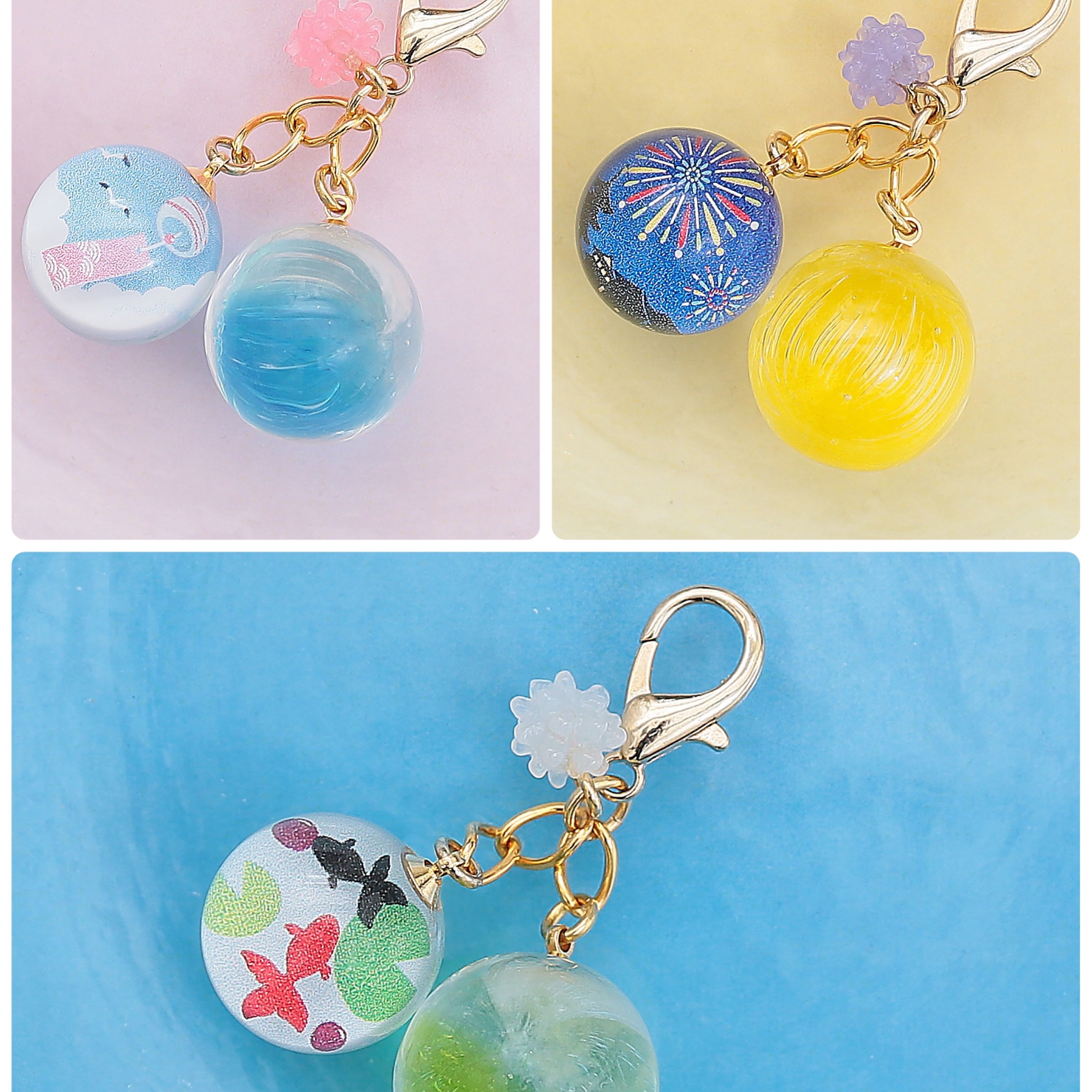 【新商品】6月5日(金)  飴のツインチャーム　金魚寒天　花火　風鈴　発売