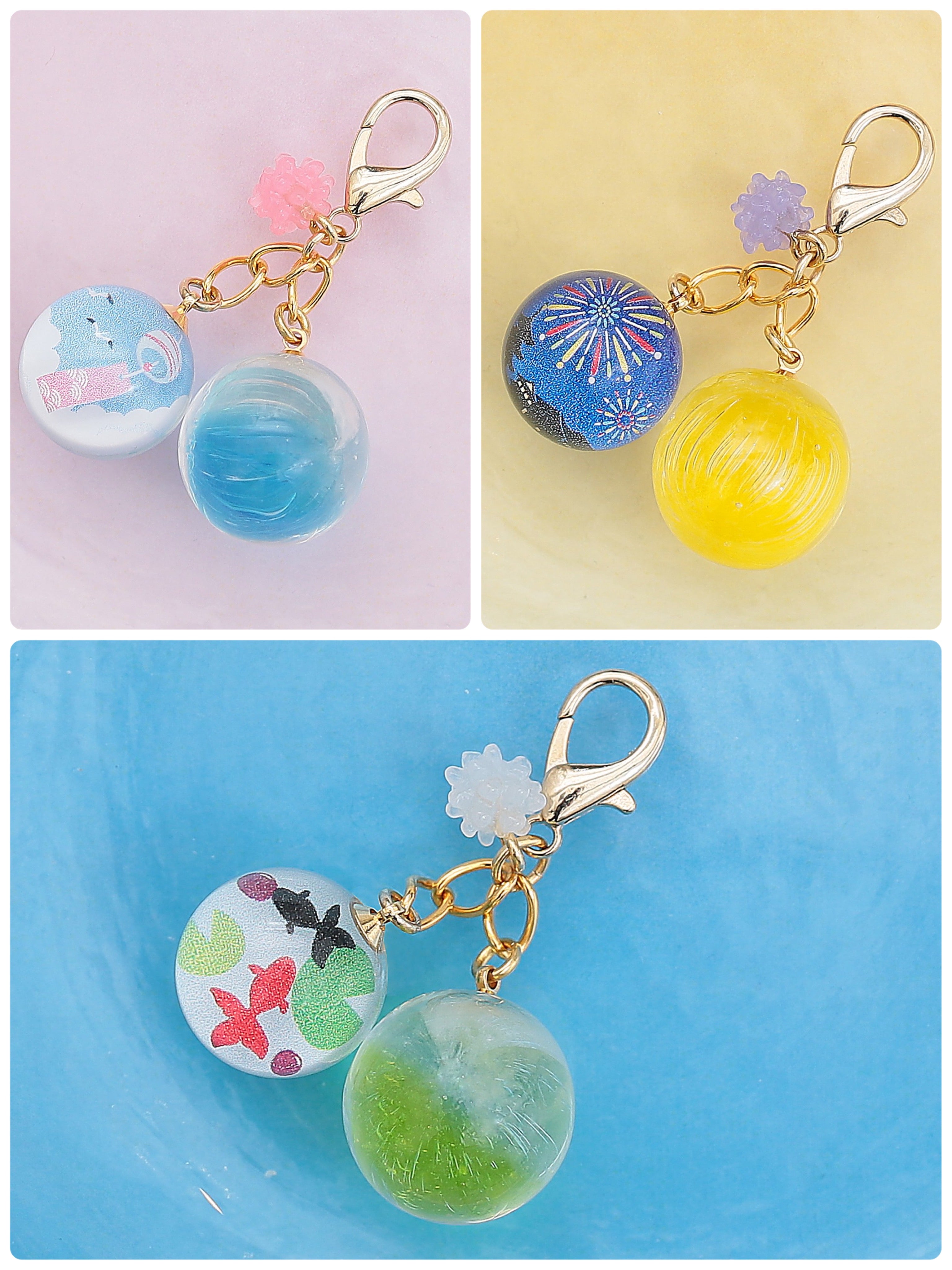 【新商品】6月5日(金)  飴のツインチャーム　金魚寒天　花火　風鈴　発売