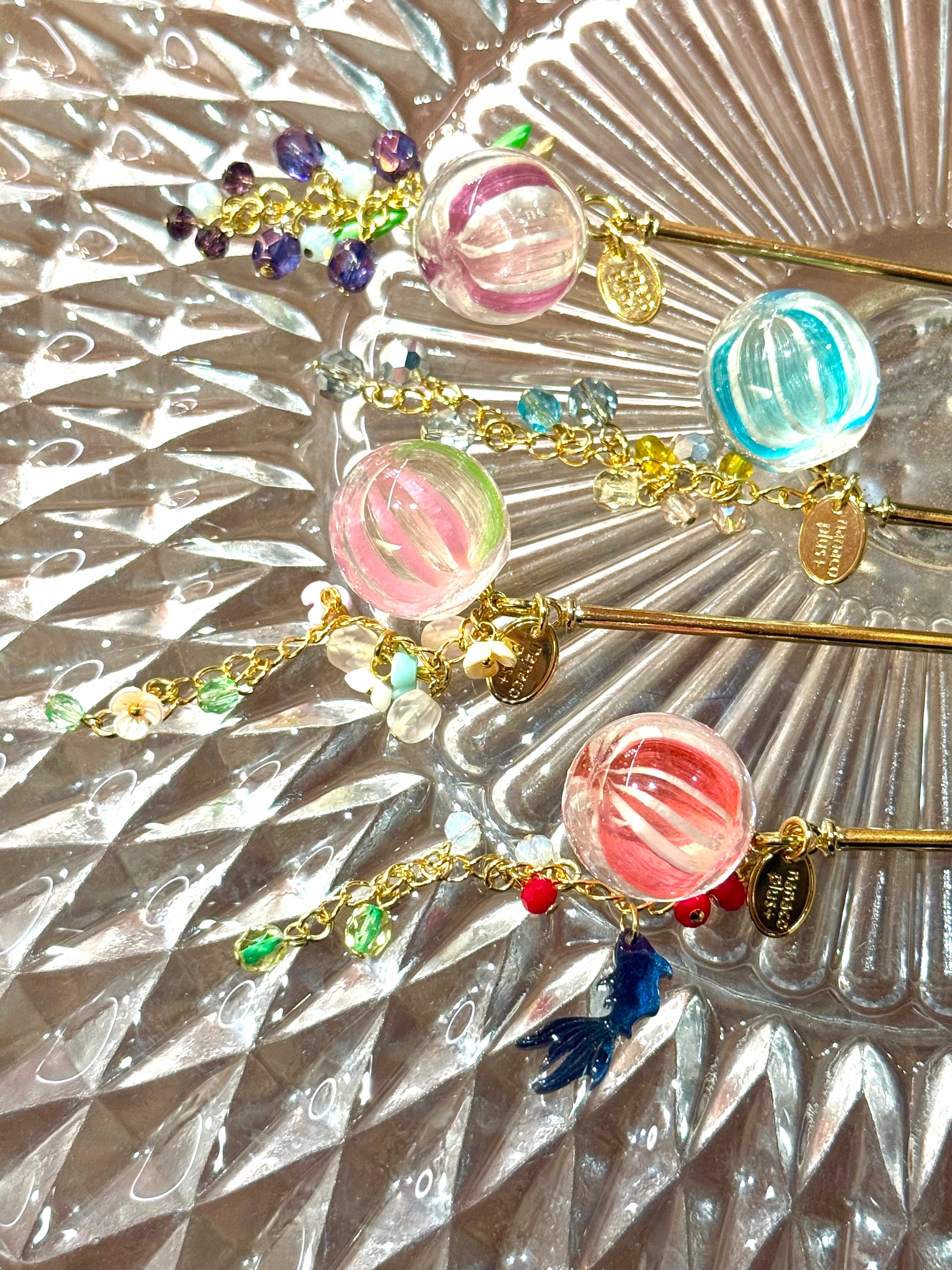 【新商品】店舗限定　飴のかんざし　金魚　星　藤　桜