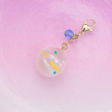 Candy long charm: White teardrop