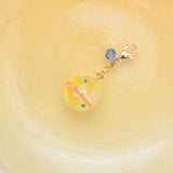 Candy long charm: White teardrop