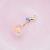 Candy long charm: White teardrop