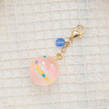 Candy long charm: White teardrop