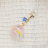 Candy long charm: White teardrop